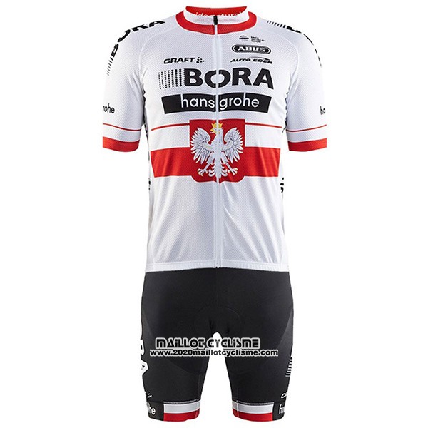 2017 Maillot Ciclismo Bora Champion Pologne Manches Courtes et Cuissard